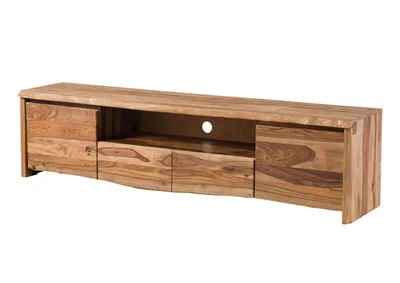 Image de MASSIVMOEBEL24 | PURE SHEESHAM #221 Meuble TV en bois de sheesham - laqué sablé / naturel 200x45x50
