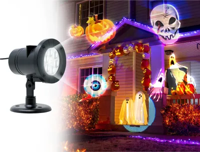 Obrázek produktu pro Halloween projekční světla strašidelný dům dýně duch žijící strašidelné dekorace venkovní efekty projekční světlo, barva: vícebarevná