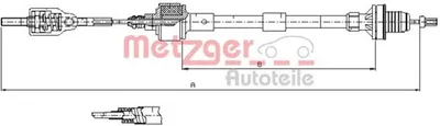 Produktbild von METZGER 11.2533 Kupplungsseil Seilzug für OPEL Corsa C Schrägheck (X01) 841/414mm