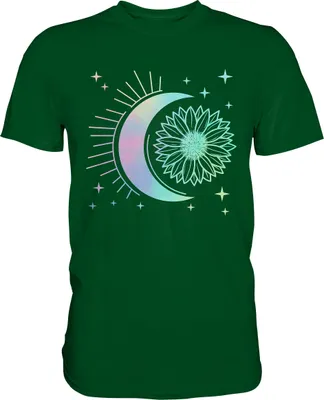 Produktbild von Pastel Goth Mond Sonnenblumen T-Shirt Gärtner Geschenk – Bottle Green / M