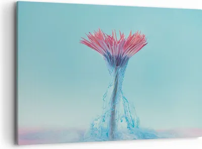 Produktbild von Bild auf Leinwand - Leinwandbild - Einteilig - Rosa Gänseblümchen Tinte - 120x80cm - Wand Bild - Wanddeko - Wandbilder - Leinwanddruck - Bilder - Wanddekoration - Leinwand bilder - AA120x80-4537