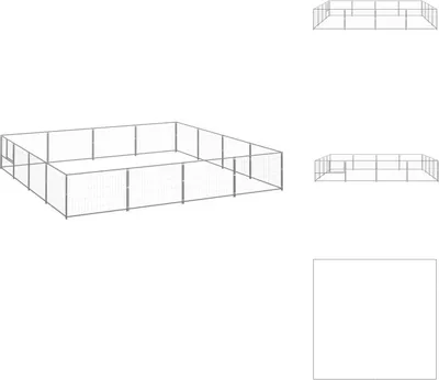 Obrázok produktu pre vidaXL Psia búda strieborná 16 m² oceľ - Psie búdy a výbehy