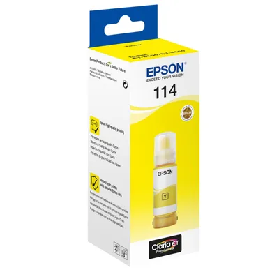 A product box for Epson EcoTank yellow ink.