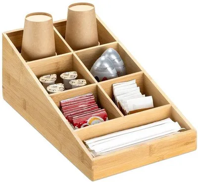 Produktbild von Bamboo Kaffee- und Tee-Organisator - 1 Stück - 20,5 x 37,3 x 13,5 cm
