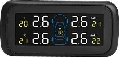 Obrázek produktu pro Systém monitorování tlaku v pneumatikách TPMS pro automobily LCD zapalovač USB nabíječka 4 vnitřní senzory