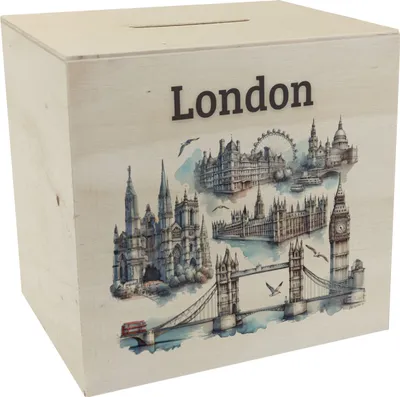 Produktbild von Skyline London Spardose aus Holz