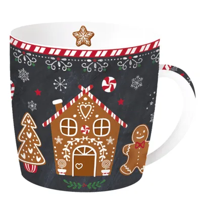 Image de Set 6 Mugs Pain D'épices Design Festif Pain D'épices - Easy Life