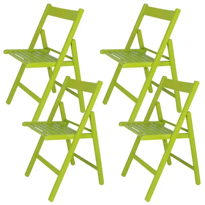 Klappstuhl Buchenholz grün 43x47x79 cm 4er-Set