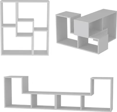 Produktbild von Modulares Möbelset 'Hustersurd' DIY 2-tlg. Fernsehtisch Standregal Couchtisch Weiß