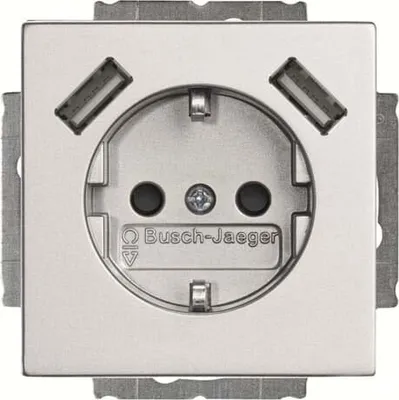 Produktbild von Busch-Jaeger SCHUKO-2x USB Steckdose 20 EUCB2USB-83 2CKA002011A6271