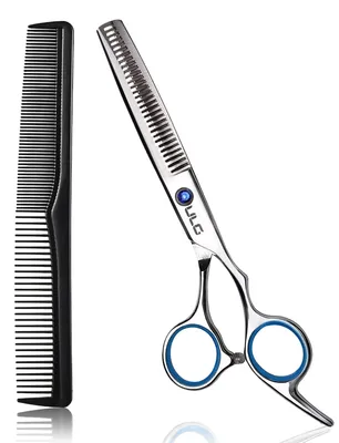 Image de Ciseaux de coupe effilante professionnels avec peigne, 6,5 pouces, en acier inoxydable japonais