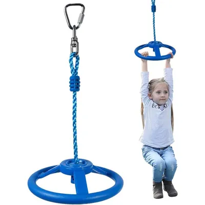 Produktbild von Klettergerüste, klettergriffe, Rad Klettergerät Schwungrad Slackline Zubehör Outdoor Klettertrainingsgerät Wheel Affenrad (Blau)