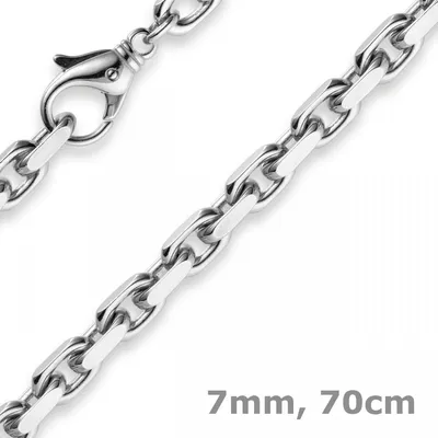 Produktbild von 6,5mm Kette Collier Ankerkette Halskette 585 Gold Weißgold 70cm Herren