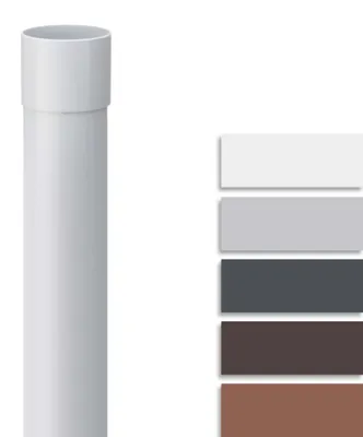 Produktbild von INEFA 200cm Fallrohr Kunststoff DN50 (50mm) Weiß, Regenrohr, Regenfallrohr, Abflussrohr, PVC Fallrohr für Dachrinne, Plastik, Ersatz oder Provisorium, Dachrinnenzubehör