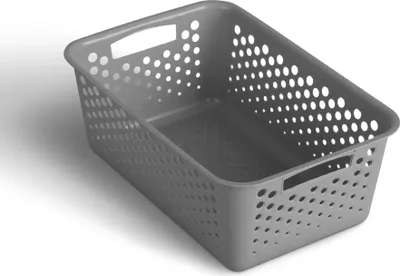 Produktbild von Aufbewahrungskorb 5L mit Griffen - BPA-Frei - Organizer ( 30 x 20 x 11 cm / Anthrazit ) - Körbchen für Bad Küche Schlafzimmer, Haushaltskorb