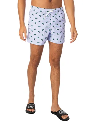 Produktbild von Lacoste Badeshorts mit Krokodilmuster, Blau L