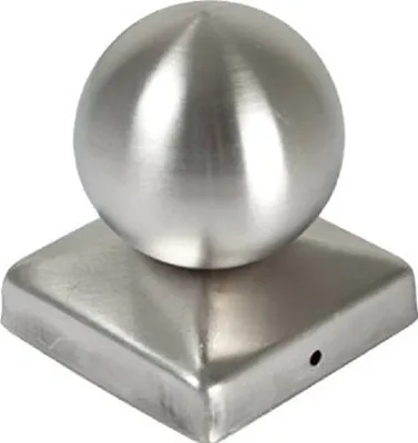 Produktbild von Pfostenkappe Edelstahl Pyramide mit Kugel Zaunkappe Kappe für Pfosten V2A Größe: 101x101 mm