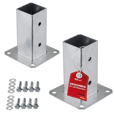 Produktbild von SOTECH Bodenhülse 60 x 60 mm feuerverzinkt – Pfostenträger zum Einbetonieren (2 Stück)