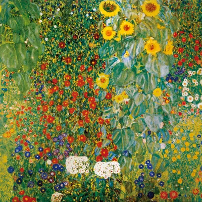 Obrázek produktu pro Gustav Klimt Art Print Obraz - Zahrada se slunečnicemi, 1905-06 (100 x 100 cm)