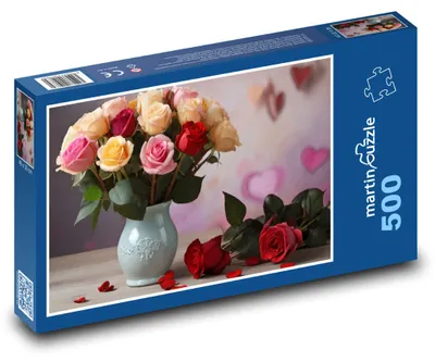 Obrázek produktu pro Puzzle 500 Kytice růží k Valentýnu - martinpuzzle