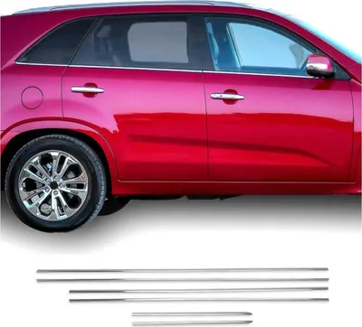 Obrázek produktu pro Okenní lišty pro Kia Sorento 2010-2012 nerezová ocel chrom 4 ks