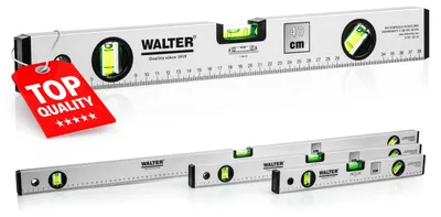 Produktbild von WALTER Wasserwaagen-Set 3-tlg. Wasserwaagen in den Längen 40cm, 60cm und 100cm, für besonders präzise Messungen, angenehme Handhabung durch robustes & leichtes Aluminiumgehäuse