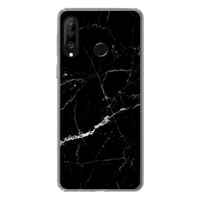Produktbild von MuchoWow® Handyhülle Schutzhülle Hülle für Huawei P30 Lite Marmor - Schwarz - Marmoroptik - Weiß - Luxus - Stein Silikon Softcase Handy Hülle - Handyhülle