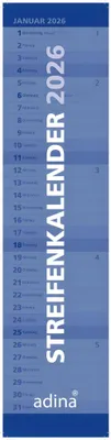 Produktbild von 2026 ADINA Streifenkalender XXL blau 64x15cm Monatskalender