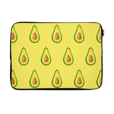 Produktbild von MuchoWow® Laptop Hülle 14 ZollAvocado - Muster - Gelb Laptoptasche - Laptoptasche - Stoßsicher - Schutzhaube