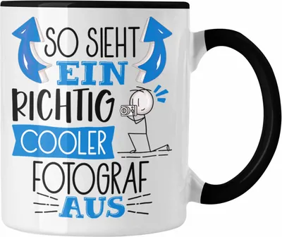 Produktbild von Trendation - Fotograf Tasse Geschenk So Sieht Ein RIchtig Cooler Fotograf Aus Geschenkidee Lustiger Spruch Geburtstag Becher Kaffeetasse (Schwarz)