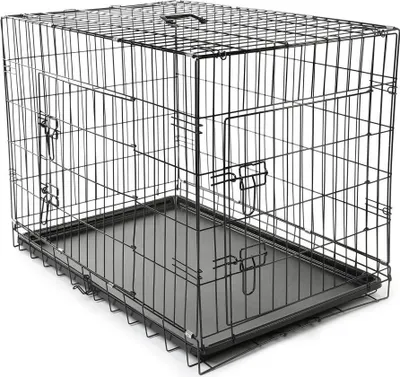 Produktbild von TRESKO® Klec pro psy 91x58x64cm Kovová přepravní klec Auto Box pro psy Přepravní box Skládací drátěná klec