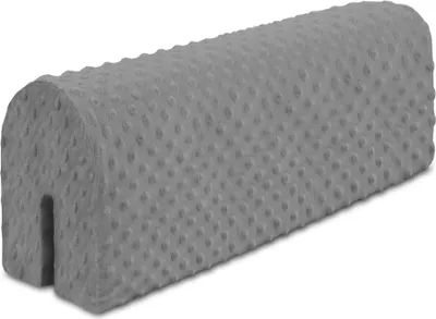 Produktbild von Bettkantenschutz für Kinderbetten 70 cm - Schutz für Bettrahmen Kantenschutz Kinder Babybett Grau Minky