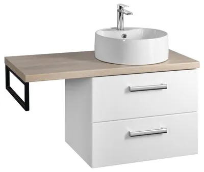 Produktbild von Aqualine VEGA Badmöbel-Set, Breite 97,5 cm, weiß/Eiche platin