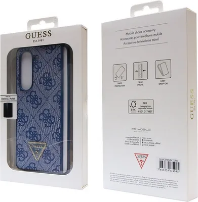 Obrázok produktu pre Guess 4GPolyuretánkožené trojuholníkové puzdro pre Samsung Galaxy Z Fold 5 modré