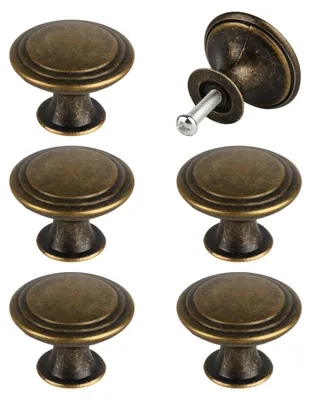 Image de Boutons de meuble vintage, boutons de meuble en bronze de 30 mm, boutons de tiroir, boutons de porte d'armoire, poignées d'armoire de cuisine, boutons ronds pour commodes, meubles, armoires et penderies (bronze)
