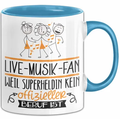 Produktbild von Live-Musik-Fan Geschenk Tasse Lustiger Spruch Live-Musik-Fan Weil Superheldin Kein Offizieller Beruf Ist Geschenkidee (Blau)