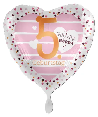 Produktbild von 18"/Ø43cm Herz Folienballon  "Hip Hip Hurra" #5