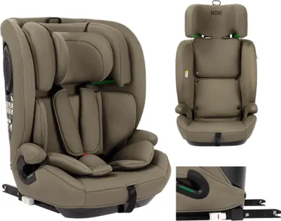 Produktbild von Novi Jules V2 i-Size Kindersitz (R129) – Isofix & Top Tether – 76–150 cm – 5-Punkt-Gurt - Taupe