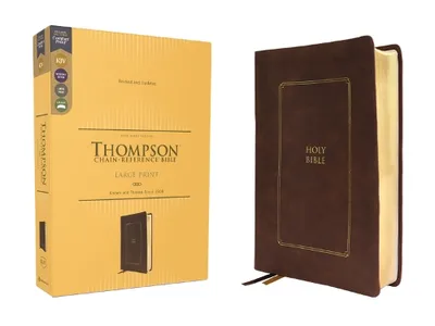 Immagine prodotto di KJV, Thompson Chain-Reference Bible, Large Print, Leathersoft, Brown, Red Letter, Comfort Print