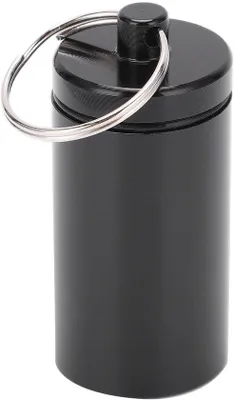 Immagine prodotto di Contenitore in alluminio compatto, ideale per viaggi e situazioni di emergenza - Impermeabile - Piccolo contenitore per medicinali - Accessorio da viaggio - Kit di emergenza - Piccolo contenitore in alluminio
