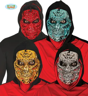 Produktbild von Totenkopfmaske metallische Optik farbig Skull