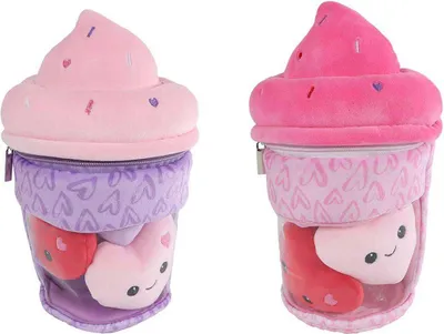 Produktbild von Flauschiges Menü-Plüsch-Eis mit 3 Herzen – 25 cm