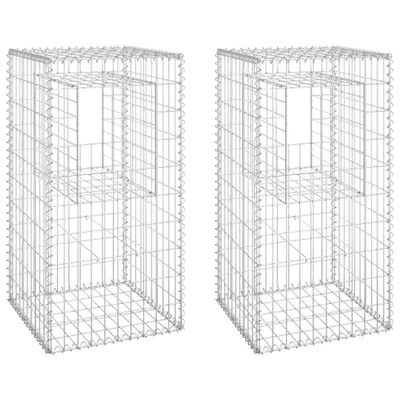 Produktbild von vidaXL Gabionensäulen 2 Stk. 50x50x100 cm Eisen