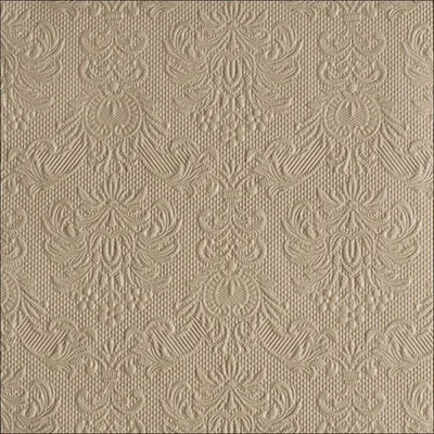 Produktbild von 15 Servietten Elegance geprägt 33x33cm hochwertig Blüte Ornament edel elegant, Farbe:taupe