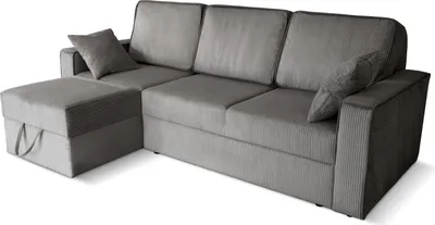 Zdjęcie produktu dla Robin Inspire Sofa Narożna Sofa Wielofunkcyjna Z Funkcją Spania Skrzynia Na Łóżko Skrzynia Na Łóżko Narożna Sofa Wolnostojąca Sztruks Aksamit Optyka Parma 230 x 165 x 102 cm Lewa Szara