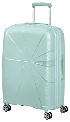 Zdjęcie produktu dla American Tourister STARVIBE Spinner EXP 67 cm z zamkiem szyfrowym TSA metaliczny surf niebieski