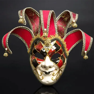 Produktbild von Venezianische Vintage Maske Maskerade Halloween Party Dekoration Karneval Kostüm Accessoire - Farbe: Rot