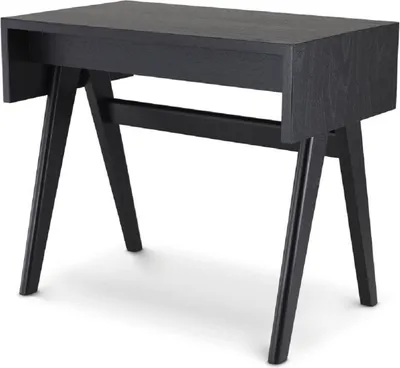 Produktbild von Casa Padrino Luxus Schreibtisch Schwarz 90 x 53 x H. 77 cm - Massivholz Sekretär - Bürotisch - Büro Möbel - Luxus Qualität