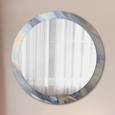 Produktbild von Spiegel - Mirror zum Wandspiegel Schlafzimmer – Schminkspiegel- holographisch Textur- Ø90cm