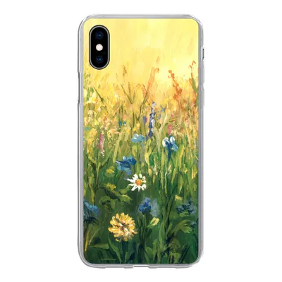 Produktbild von MuchoWow® Handyhülle Schutzhülle Hülle für iPhone Xs Blumen - Aquarell - Sonne Silikon Softcase Handy Hülle - Handytasche